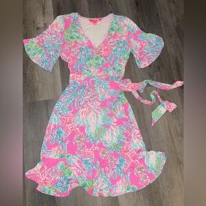 Lilly Pulitzer Pink and Blue Floral Dress